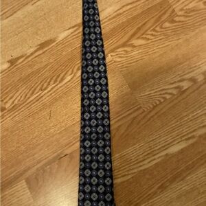Robert Talbott Blue and Black silk Geometric Tie